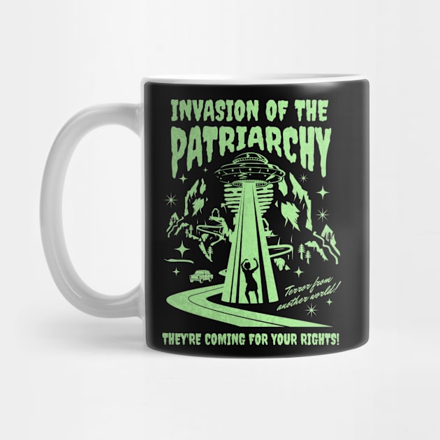 Invasion of the Patriarchy Vintage Retro UFO Poster by PUFFYP